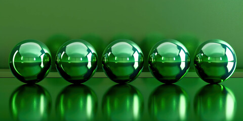 Wall Mural - Green balls in a row