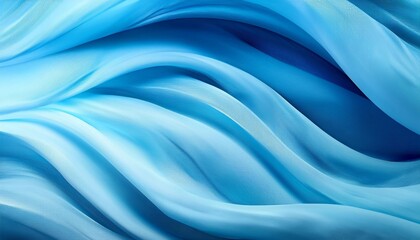 Wall Mural - azure waves blue abstract background with wave or veil texture