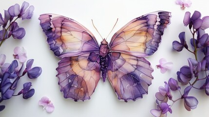 Lovely purple butterfly and its soft elegant color makes it perfect for decoration