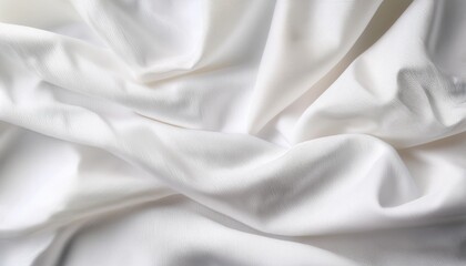 Poster - white fabic texture wrinkled texture soft focus white fabic crumpled from bedding sheet use us background