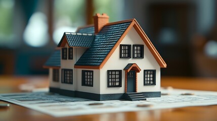 Poster - House model with 2023 flipping to 2024 year block real estate Home loan tax investment mortgage financial savings and New Year Resolution concepts Financial business mortgage house : Generative AI