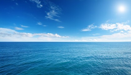 Canvas Print - serene seascape with bright blue sky