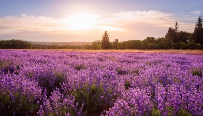 Canvas Print - purple hued flower field