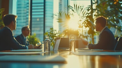 Aufkleber - Businessmen are attending a meeting about finances Discussing tax payments in the conference room Meeting to plan marketing to increase operating results Business meeting idea : Generative AI