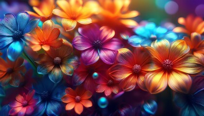 Sticker - colorful flower design uhd wallpaper