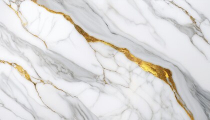 Poster - white marble stone texture with golden veins