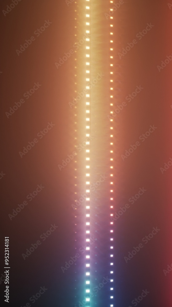 A single vertical line of LED lights on the right side, with an ...