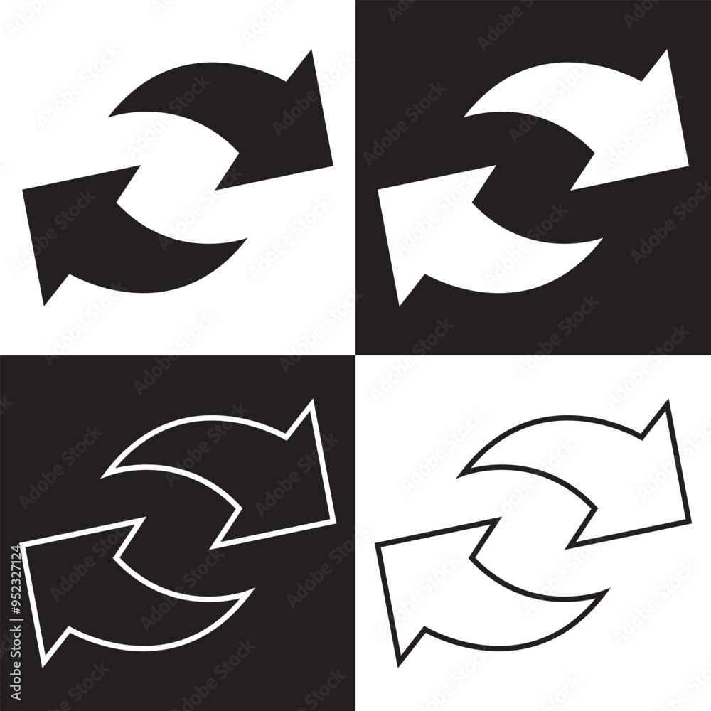 Transfer icon in black and white colors. Exchange sign. isolated on ...
