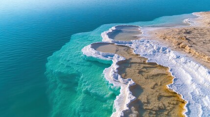 The mystical landscape of the Dead Sea, Israel/Jordan, with its mineral-rich waters and surreal salt formations --ar 16:9 --personalize jaydbm9 --v 6.1 Job ID: 5772a7ef-8cad-4947-947b-9450fd880c93