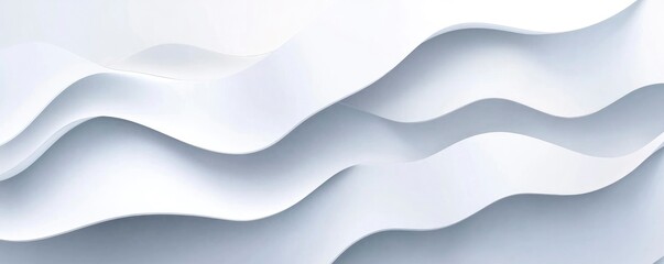 Modern aesthetic designÂ with a wavy pattern, white geometric layers