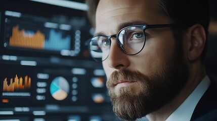 Leinwandbilder - Analyst working in Business Analytics and Data Management System to make report with KPI and metrics connected to database Corporate strategy for finance operations sales marketing : Generative AI