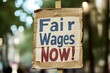 © Arbystudio - Cardboard Sign Demanding Fair Wages Now
