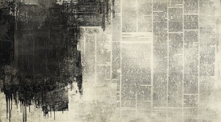 Wall Mural - Grunge newspaper texture