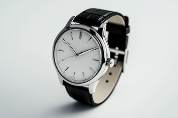 Wall Mural - elegant wristwatch, isolated on white background, 3d render illustration, copy space for stock photo