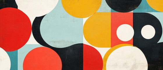 Canvas Print - A colorful abstract painting with many different colored circles