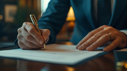 Wall Mural - lawyer points out a document for his client to sign a legal document for the business after the agreement is finalized : Generative AI