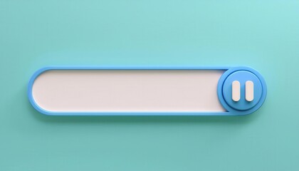 A modern pause button on a pastel background, perfect for multimedia and technology-related projects or applications.