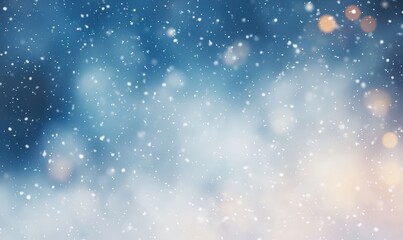 Poster - Snowy day, bokeh lights