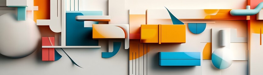 Poster - Abstract Geometric Shapes in Vibrant Colors.