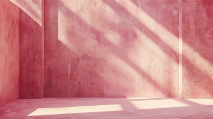 Canvas Print - Pink wall with light