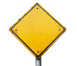 © sornram - An empty diamond-shaped yellow sign with a rustic appearance, perfect for illustrating caution or warning themes.