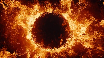 Wall Mural - Fiery ring against black