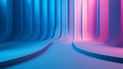 Wall Mural - Minimalist 3D Abstract Background with Clean Lines and Subtle Gradients