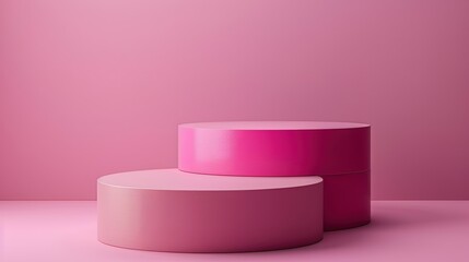 Canvas Print - Pink pedestal on pink background