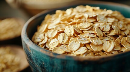 Poster - oat flakes on isolated background : Generative AI