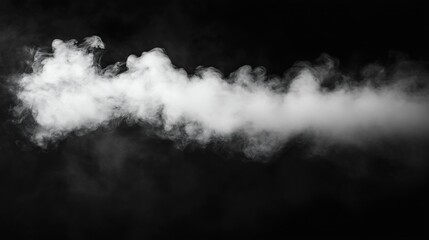 Poster - Includes closeup shots of abstract white steam or smoke rising upwards From humidifying spray isolated on black background : Generative AI
