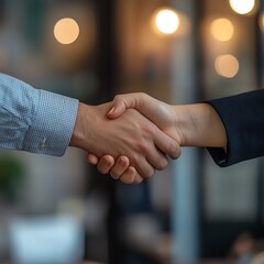 Business handshake in the office