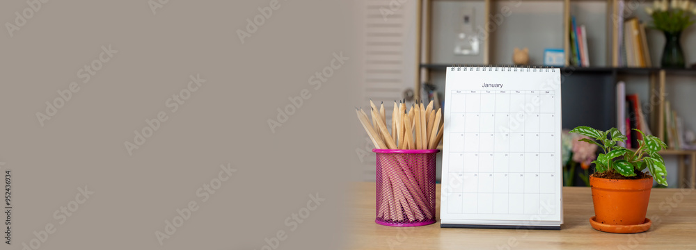 2024 Calendar desk place on business table. Desktop Calender for ...