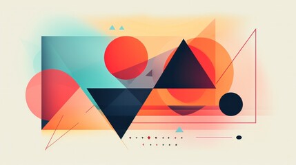 Poster - A modern art print with geometric shapes and vibrant colors