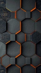 Poster - A black and orange abstract design with a black background