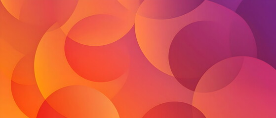 A flat illustration of an abstract background, minimalist circles with orange and red purple gradations, Memphis style, modern and trendy, smooth color blending, minimalistic approach