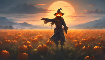 Luminous Pumpkin Scarecrow