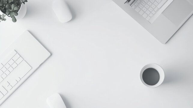 White background with a sleek minimalist website interface, representing modern web aesthetics and clean design