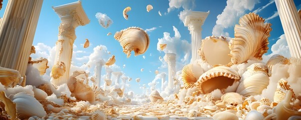 Poster - Seashell and Pillar Fantasy.