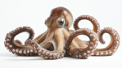 Octopus on white background