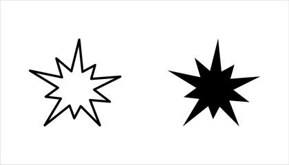 explosion icon set, from army and war collection. Thin linear explosion, fire, burst outline icon vector illustration on white background