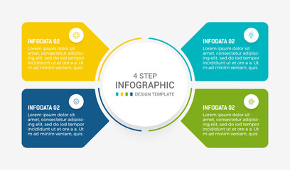 Four Step Infographic element design Vector template for presentation. process diagram and presentations step, workflow layout, banner, flow chart, info graphic vector illustration.