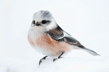 Wall Mural - a small bird sitting on top of a snow covered ground