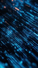 Fototapete - Vibrant abstract background depicting glowing blue lights and lines, creating a dynamic tech-inspired visual effect.
