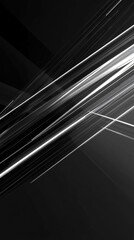 Poster - Dynamic abstract composition with intersecting lines and light effects on a dark background, conveying movement and energy.