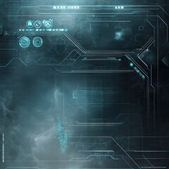 Poster - Futuristic abstract background featuring digital elements, glowing lines, and a tech-inspired design perfect for sci-fi themes.