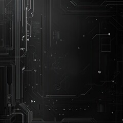 Poster - A sleek, modern background featuring intricate circuit designs in a dark color scheme, ideal for tech-related projects.