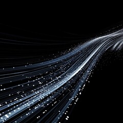 Poster - A captivating abstract representation of flowing light trails against a dark background, showcasing elegance and movement.