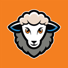 Sticker - Sheep mascot logo icon vector design isolated