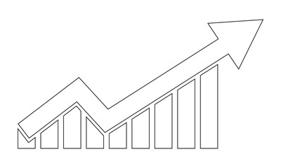Poster - Growth arrow. Growing graph stock arrow icons graph sign. Growth success stock arrow icon on white background. Isolated vector icon illustration.