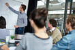 © ArcursForPI/peopleimages.com - Board, presentation and discussion with business people in office for sales, briefing and development. Employee, manager and seminar with support in meeting for kpi strategy, leadership and training